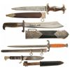 Image 1 : Four Nazi Style Edged Weapons Including a RAD Hewer