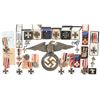 Image 1 : Large Grouping of Nazi Civil and Military Style Medals and a Nazi Eagle Wall Hanger