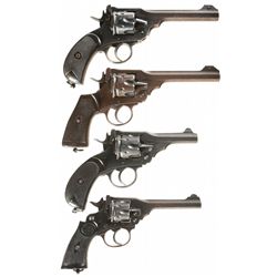 Collector's Lot of Four Webley & Scott Double Action Revolvers
