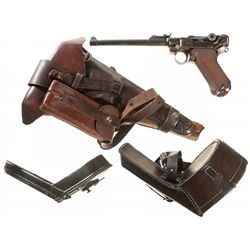 1917 Dated DWM Model 1914 Artillery Semi-Automatic Pistol with Accessories