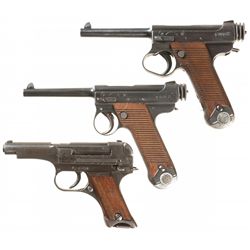 Collector's Lot of Three Japanese Military Semi-Automatic Pistols