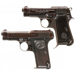 Collector's Lot of Two Italian Navy Marked Beretta Semi-Automatic Pistols