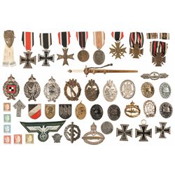 Grouping of German Badges and Decorations Including Imperial German