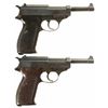 Image 2 : Collector's Lot of Two Nazi Proofed Walther P-38 Semi-Automatic Pistols with Holsters