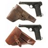 Image 1 : Collector's Lot of Two Rare Fabrique Nationale Model 1922 Semi-Automatic Pistols with Holsters