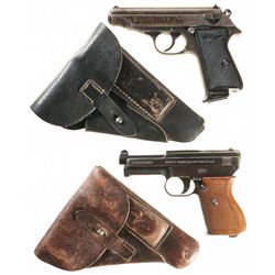 Collector's Lot of Two Nazi Proofed Semi-Automatic Pistols with Holsters