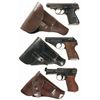 Image 1 : Three German Semi-Automatic Pistols with Holsters and Extra Magazines