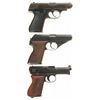 Image 2 : Three German Semi-Automatic Pistols with Holsters and Extra Magazines