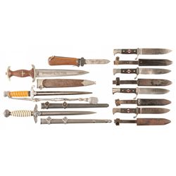 Collector's Lot of World War II Nazi Germany Knives and Daggers