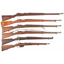 Five Military Bolt Action Rifles and One Carbine