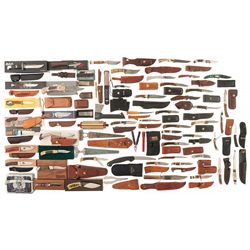 Very Large Grouping of Knives, Saws and a Hatchet