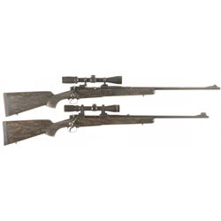 Two Scoped Pre-64 Winchester Model 70 Bolt Action Rifles