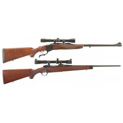 Two Ruger Rifles with Scopes