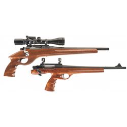 Two Remington Model XP100 Single Shot Bolt Action Pistols