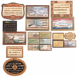 A Large Collector's Lot of 19 Factory Bullet Boards