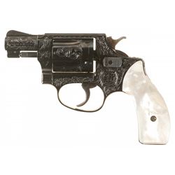 Engraved Smith & Wesson .38 Chiefs Special Double Action Revolver with Pearl Grips