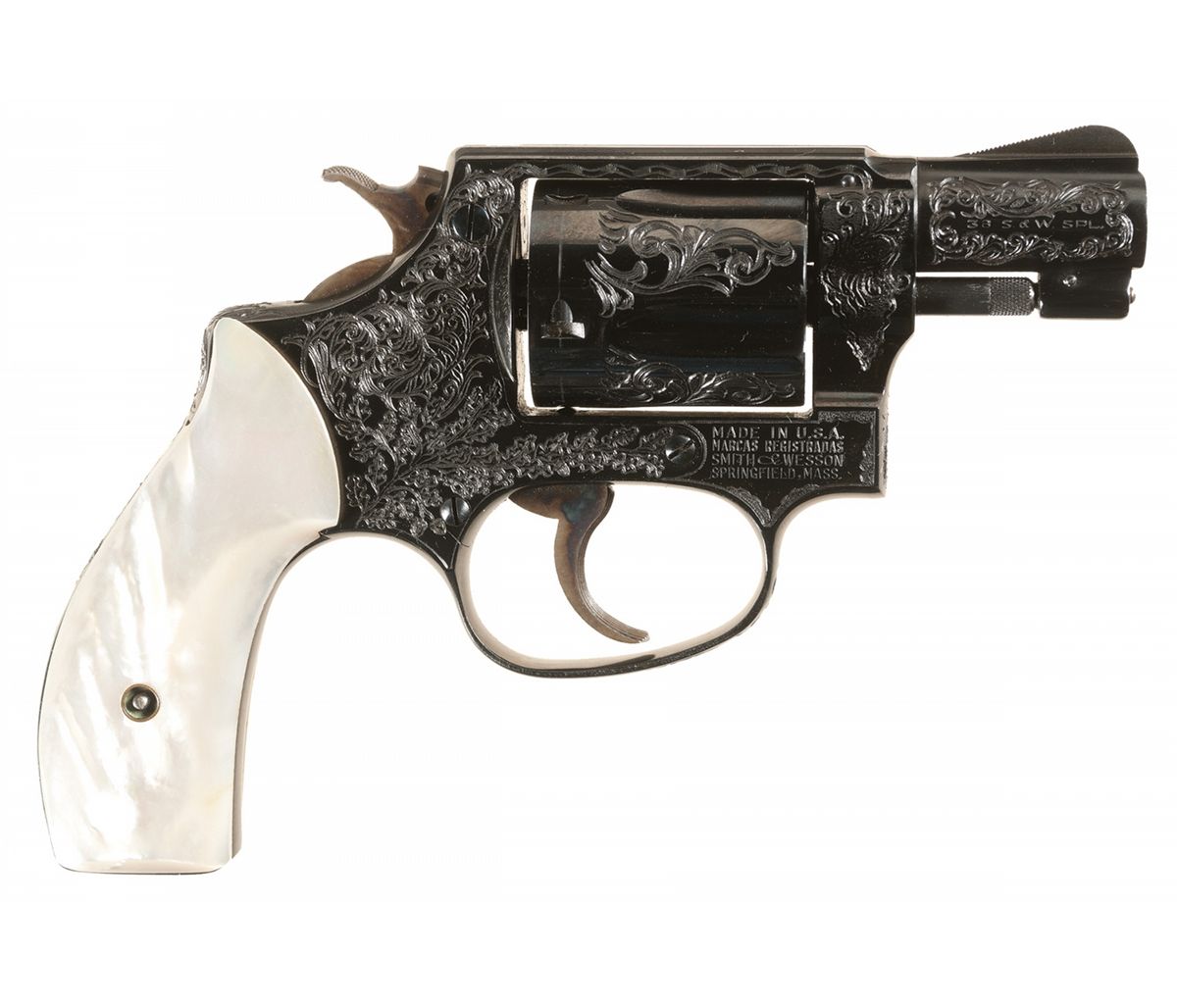 Engraved Smith & Wesson .38 Chiefs Special Double Action Revolver with ...
