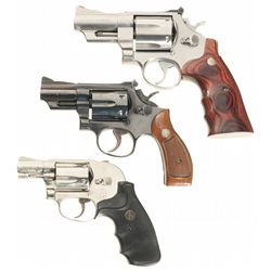 Three Smith & Wesson Double Action Revolvers