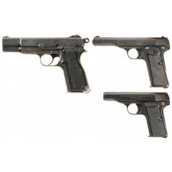 Three Browning Patent Semi-Automatic Pistols