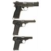 Image 2 : Three Browning Patent Semi-Automatic Pistols