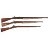 Image 1 : Three Reproduction Civil War Long Guns with a Drum and Jacket