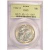Image 1 : 1942 D WALKING LIBERTY HALF DOLLAR PCGS MS65 GREEN LABEL WHITE
