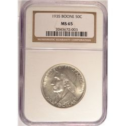 1935 BOONE COMMEM HALF DOLLAR NGC MS65