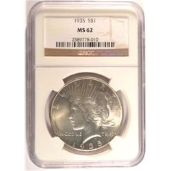 1935 PEACE DOLLAR NGC MS62