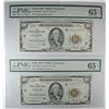 Image 1 : 2- 1929 $100 FRB FR 1890D CLEVELAND NOTES, CONSECUTIVE SERIAL NUMBERS! VERY RARE