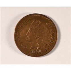 1874 INDIAN HEAD CENT AU