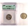 Image 1 : 1935 UNC & 1936 ICG MS63 BUFFALO NICKELS