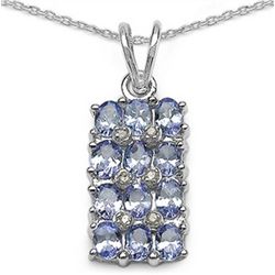 TANZANITE & WHITE TOPAZ STERLING PENDANT
