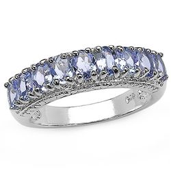1.53 CARAT GENUINE TANZANITE .925 STERLING SILVER RING