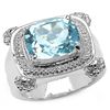 Image 1 : 4.70 CARAT GENUINE BLUE & WHITE TOPAZ .925 STERLING SILVER RING
