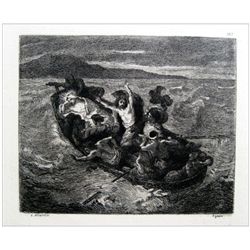 Eugene Delacroix  La Barque  Etching