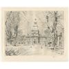 Image 1 : Childe Hassam pencil-signed etching "Independence Hall, Philadelphia"