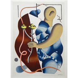 Fernand Leger lithograph  Femme tenant une fleur  | Cubist Art