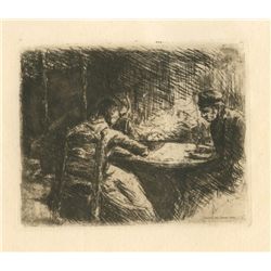 Max Liebermann "La soupe" original etching