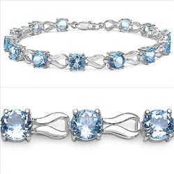 Blue Topaz & Sterling Silver Bracelet.