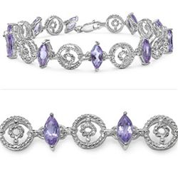 Amethyst & Sterling Silver Bracelet.