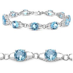 Blue Topaz & Sterling Silver Bracelet.