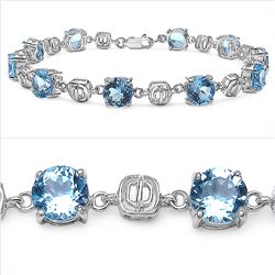 Blue Topaz & Sterling Silver Bracelet.