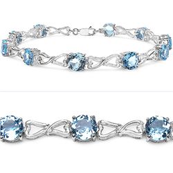 Blue Topaz & Sterling Silver Bracelet.