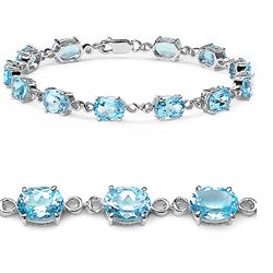 Blue Topaz & Sterling Silver Bracelet.