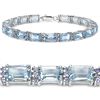 Image 1 : Blue Topaz, Tanzanite & Strl. Slvr. Bracelet