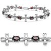 Image 1 : Garnets, Diamonds & Strl. Silver Bracelet