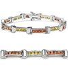 Image 1 : Orange & Yellow Sapphires in Strl. Slvr. Bracelet
