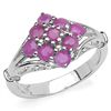 Image 1 : 1.32 CARAT GENUINE RUBY & WHITE TOPAZ .925 STERLING SILVER RING