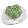 Image 1 : 1.02 CARAT GENUINE CHROME DIOPSIDE .925 STERLING SILVER RING