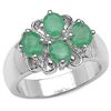 Image 1 : 1.40CARAT GENUINE EMERALD .925 STERLING SILVER RING